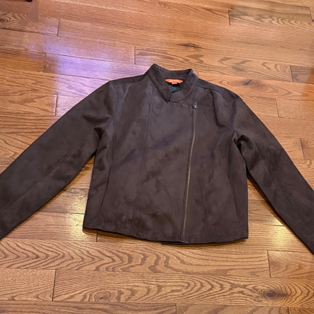 Joe Fresh Women's Dark Brown Leather Jacket